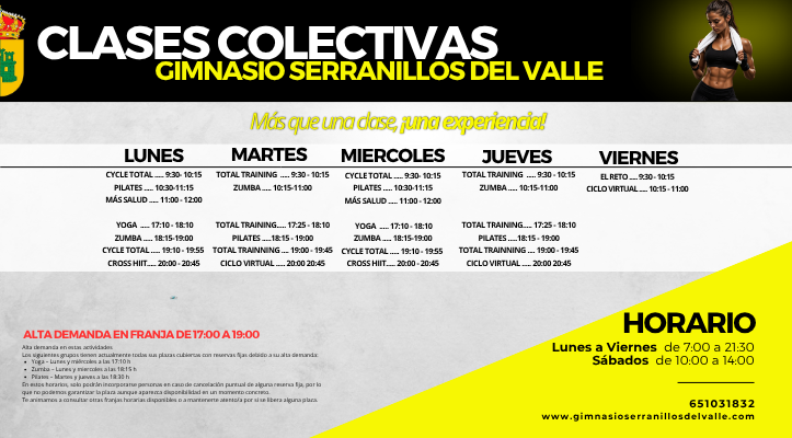Clases colectivas en Serranillos del Valle