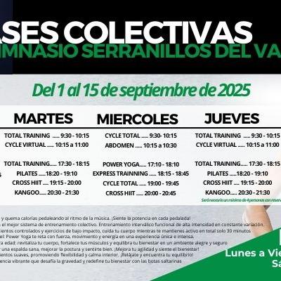 Clases Colectivas – Gimnasio Serranillos del Valle
