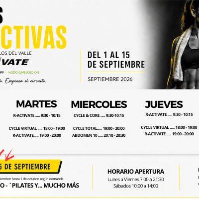 CLASES COLECTIVAS: 1 a 15 de Septiembre ¡R-ACTIVATE!