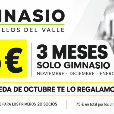 3 meses de gimnasio por 75 €